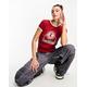 Basic Pleasure Mode EDM motif ringer tshirt in red and stone