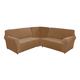 Corner Sofa Cover 5 Seater 7 Seater LShape Set of 3 High Stretch Soft Velvet Corner Sectional Sofa Cover Couch Covers for L Shape Corner Sofa Furniture Protector for Living Room (Coffee, 7