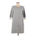 Soft Surroundings Casual Dress - Shift: Gray Color Block Dresses - Women's Size Medium