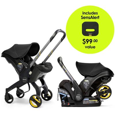Doona+ Infant Car Seat & Stroller + SensAlert Pad Bundle - Nitro Black