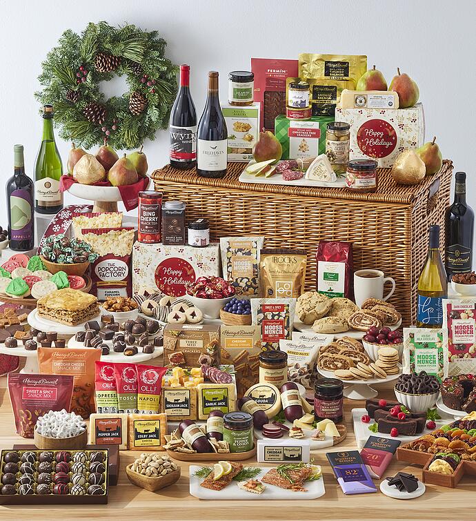 Spectacular Gourmet Gift Basket With Wine, Gourmet Assorted Foods, Gifts by Harry & David