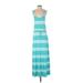Gap Outlet Casual Dress - Maxi: Teal Stripes Dresses - Women's Size Small
