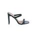 Billini Heels: Slip-on Stilleto Cocktail Party Black Print Shoes - Women's Size 9 - Open Toe