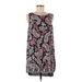 J.Jill Casual Dress - Mini Scoop Neck Sleeveless: Black Paisley Dresses - Women's Size Medium - Print Wash