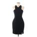 Express Outlet Casual Dress - Party V-Neck Sleeveless: Black Print Dresses - Women's Size 8