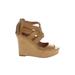 Dolce Vita Wedges: Tan Solid Shoes - Women's Size 8 - Peep Toe