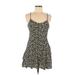 Forever 21 Casual Dress - A-Line Scoop Neck Sleeveless: Black Leopard Print Dresses - Women's Size Medium