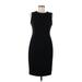 Calvin Klein Casual Dress - Sheath Crew Neck Sleeveless: Black Solid Dresses - Women's Size 8