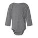 Rabbit Skins 4421RS Infant Long Sleeve Jersey Bodysuit in Granite Heather size 18MOS | Ringspun Cotton