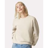 American Apparel RF494 Women's ReFlex Fleece Crewneck Sweatshirt in Bone size Medium | Cotton/Polyester Blend