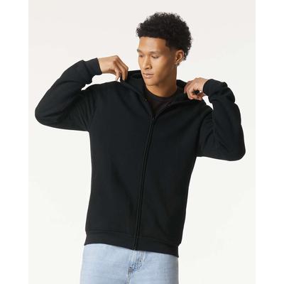 American Apparel RF497 ReFlex Fleece Full Zip Hoodie in Black size Medium | Cotton/Polyester Blend