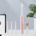 Ersazi Electric Toothbrush Kids 2-In-1 Soundwave Electric Toothbrush 3 Brush Heads And 1 Silicone Facial Cleansing Brush 5 Modes And Timer Electric Toothbrush That Can Wash Your Face Pink