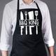 Utensils BBQ King Apron - Grandad Dad Step Dad Daddy, Gift Present Funny, Fathers Day, Birthday, Christmas, BBQ Kitchen Chef, Men's Apron