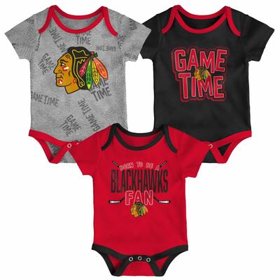 Chicago Blackhawks 3PC Game Time F/S Creeper-Set - Neugeborenes Image