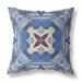 26"x26" Sky Blue Evening Blue Zippered Broadcloth Geometric Throw Pillow