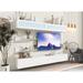 Wall Mount Floating TV Stand with Four Storage Cabinets and Two Shelves for 95+ Inch TV, 16-color RGB LED Lights for Room