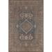 Vegetable Dye Oushak Turkish Area Rug Grey Hand-Knotted Wool Carpet - 6'1"x 9'0"