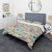 Designart "Soft Pastel Color Nordic City Collage I" Red Modern Bedding Cover Set With 2 Shams