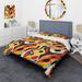 Designart "Yellow And Red Popart Lichtenstein Lines" Yellow Modern Bedding Set With Shams