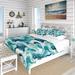 Designart "Blue Deep Sea Dive Plunge" Blue Abstract Bedding Set With Shams