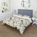 Designart "Modern Fusion Polka Dots Pattern" Blue Modern Bedding Set With Shams