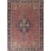 Pink Geometric Tabriz Persian Vintage Area Rug Handmade Wool Carpet - 9'0"x 12'8"