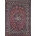 Floral Traditional Mashad Persian Vintage Rug Handmade Wool Carpet - 10'0"x 12'9"