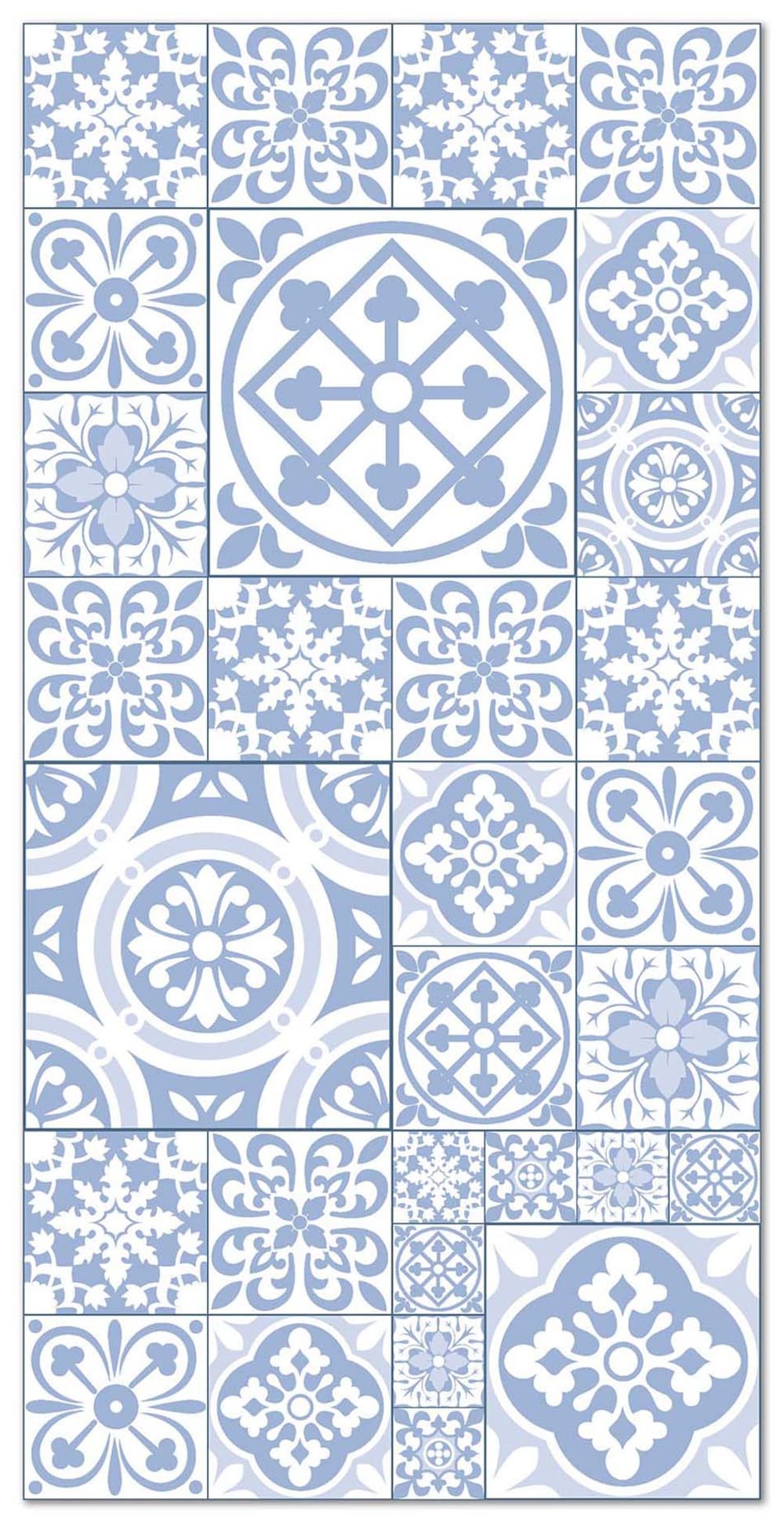 Tapis vinyle carreaux ciments talavera bleu 80x200cm