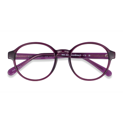 Unisex s round Purple Plastic Prescription eyeglasses - Eyebuydirect s Eureka