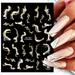 KIHOUT Clearance Color Wave Line Nail Stickers Nail Decals 3D Self-Adhesive Curve Lines Irregular Whirling Lines Nail Art Supplies French Abstract Swirl Strips Nail Decorations for Design