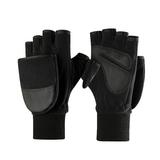 1 Pair Riding Gloves Anti-slip Thicken Riding Gloves Outdoor Warm Work Gloves Polar Fleece Warm Gloves for Men Male Wearing Black Size L