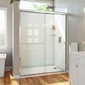 Dreamline Alliance Pro HV 56-60 in. W x 76 1/2 in. H Semi-Frameless Sliding Shower Door in Chrome and Clear Glass SDAH60W760VXX01