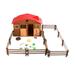 1 Set Simulation Farm Playset Kids DIY Assembly Sand Table Scene Model Toy Home Desktop Mini House