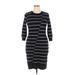 Gabby Skye Casual Dress - Sheath: Black Color Block Dresses - Women's Size Large