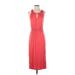 oasis Casual Dress - Midi Scoop Neck Sleeveless: Red Solid Dresses - Women's Size X-Small