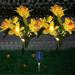 Lksixu Solar Flower Lights Outdoor Solar Flowers Garden Decorative Lights Led Stake Lights Auto On/Off Bright Up to 8 Hrs Artificial Flowers Valentines Day Gifts(29.5Ã—3.94in)