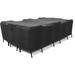 Table and Chair Rectangular Cover Outdoor Patio Furniture Heavy Duty Durable Weatherproof Cover- Medium - 88- Black