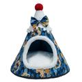 Esaierr Cozy Pet Bed Warm Cave Nest Sleeping Bed Pet Cat Cave Bed Kitty Tent House Nest for Small Dog Christmas Tree Shape Christmas Tree Shape Puppy House for Cats 14.96X15.75in