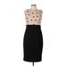 Danny And Nicole Casual Dress - Sheath Crew Neck Sleeveless: Black Color Block Dresses - Women's Size 10