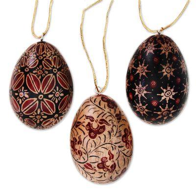 Java Stars,'Hand Made Batik Wood Christmas Ornamen...