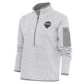 Women's Antigua Heather Gray NHL 2024 Stadium Series Fortune Half-Zip Jacket