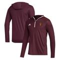 Men's adidas Maroon Arizona State Sun Devils Team Issue Long Sleeve Quarter-Zip Hoodie T-Shirt