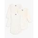 Petit Bateau Baby Heart Long Sleeve Bodysuit, Pack of 3, White/Multi