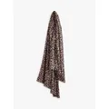 HUSH Leopard Print Cashmere Scarf, Brown/Multi