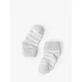 Polarn O. Pyret Baby Cotton Blend Antislip Stripe Socks, Pack of 2, Grey