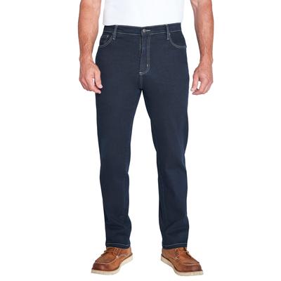 Men's Big & Tall Straight-Fit Stretch 5-Pocket Jeans by Liberty Blues in Dark Indigo (Size 54 38)