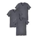 Men's Big & Tall Cotton V-Neck Undershirt 3-Pack by KingSize in Steel (Size 7XL)