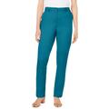 Plus Size Women's Straight Leg Chino Pant by Jessica London in Deep Teal (Size 18 W)