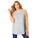 Plus Size Women's Stretch Knit Sleeveless Swing Tunic by Jessica London in Heather Grey (Size 18/20) Long Shirt