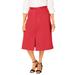 Plus Size Women's Chino Utility Skirt by Jessica London in Bright Red (Size 16 W)